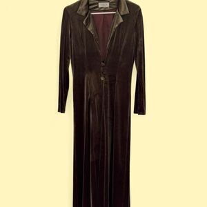 Vintage Zafir London brown green velvet duster